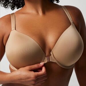 NWT Soma Seamless Front-Closure Vanishing Back Bra - BLACK. Sz 42D